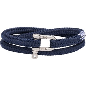 Pig & Hen - Rope Bracelets - Navy | Silver Salty Steve